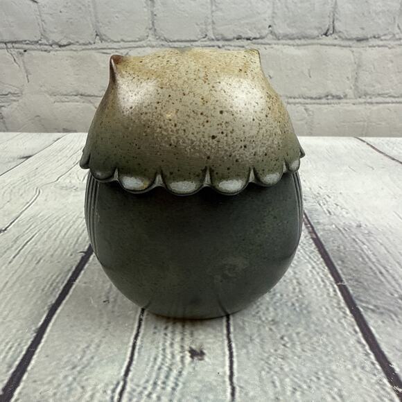 Vintage MCM Pottery Owl Figurine Jar Scandinavian Design - Picture 4 of 10